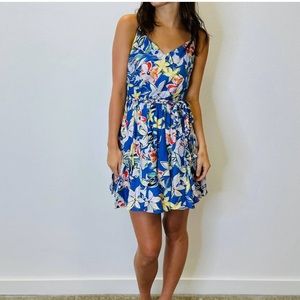 Skies Are Blue Curvy Women’s Belted Blue Floral Dress, Size 1X, Beach, Resort